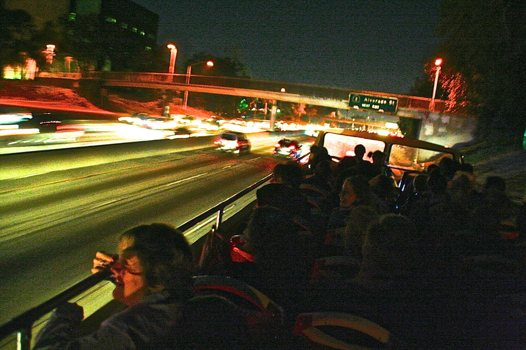 nicol-paone-los-angeles-bus-comedy-tour-last-show-i-do-before-i-go-on-medication-palm-trees-night-la-california-freeway-fear