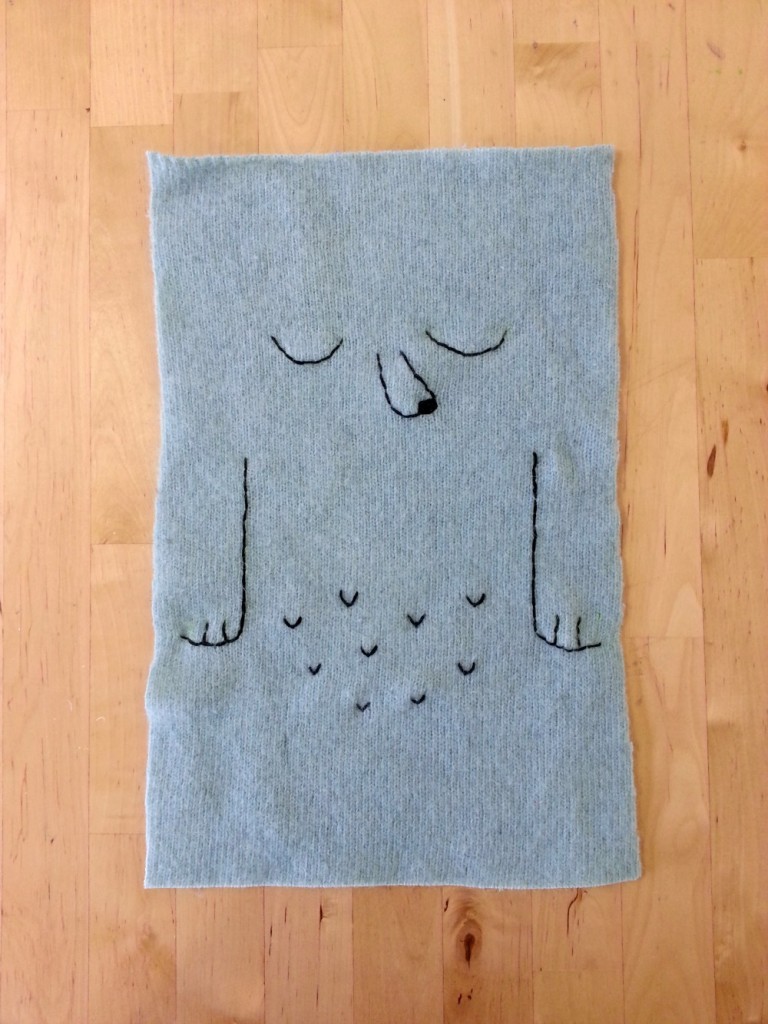 dear-handmade-life-upcycled-plushie-animal-owl-bird-blue-yellow-sweater-crown-modern-stuffed-3