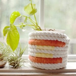 DIY No-Sew Mini Rope Basket