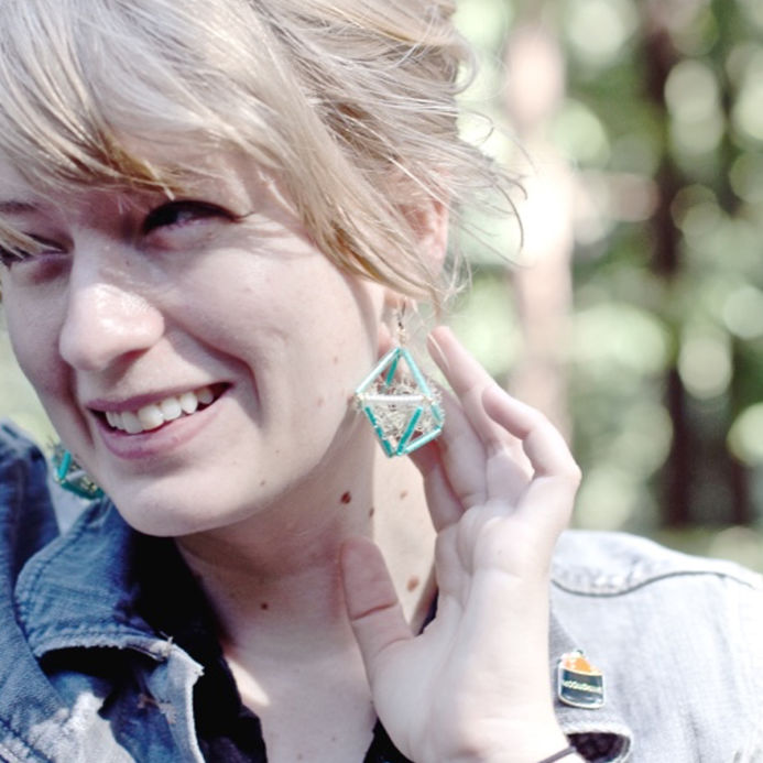 DIY modern himmeli earrings