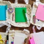 DIY Goodie bags for a Pollock-inspired kid's art party from Dear Handmade Life