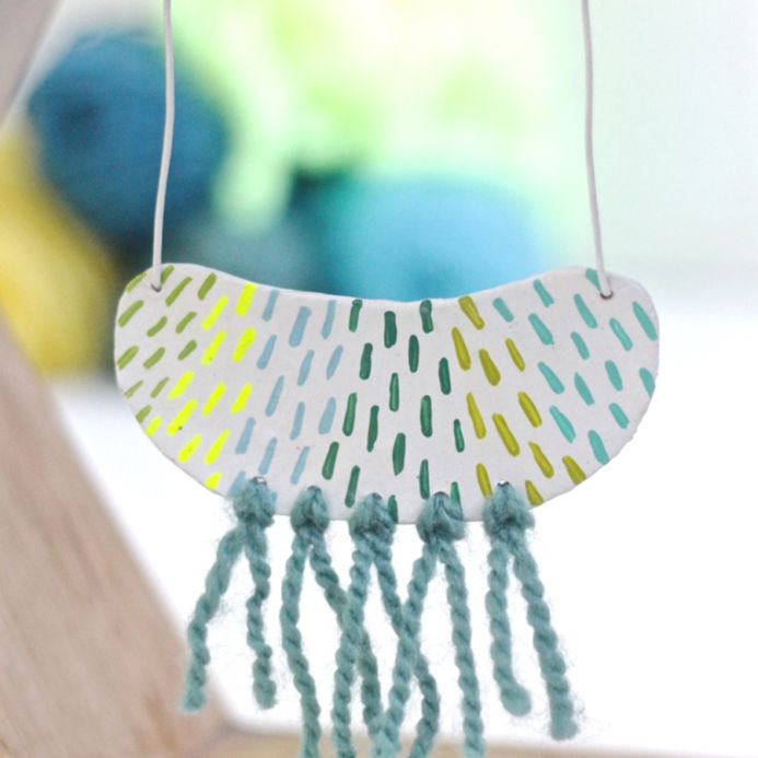 DIY Painted Clay Tassel Necklace from Dear Handmade Life