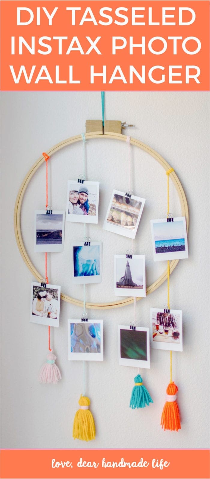 DIY tasseled instax Wall Hanger from Dear Handmade Life