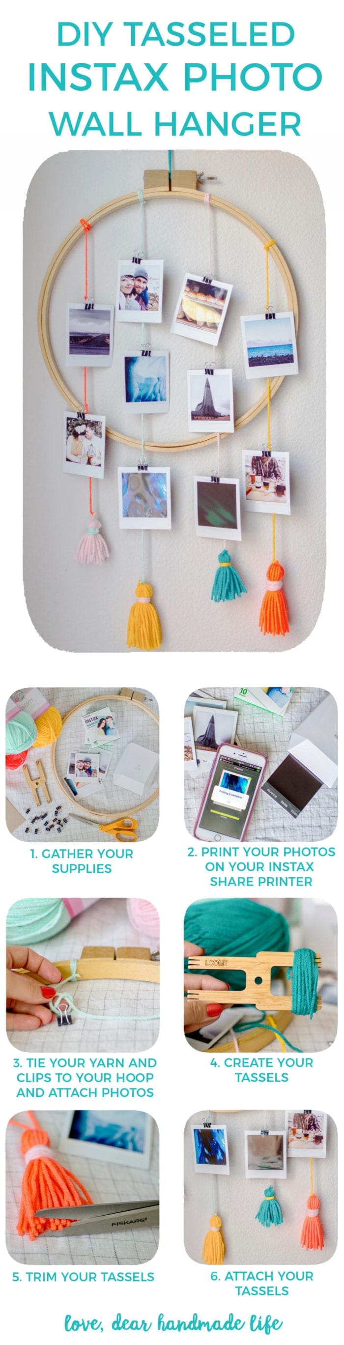 DIY tasseled instax Wall Hanger from Dear Handmade Life