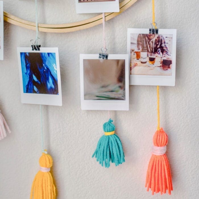 DIY Tasseled instax photo Wall Hanger