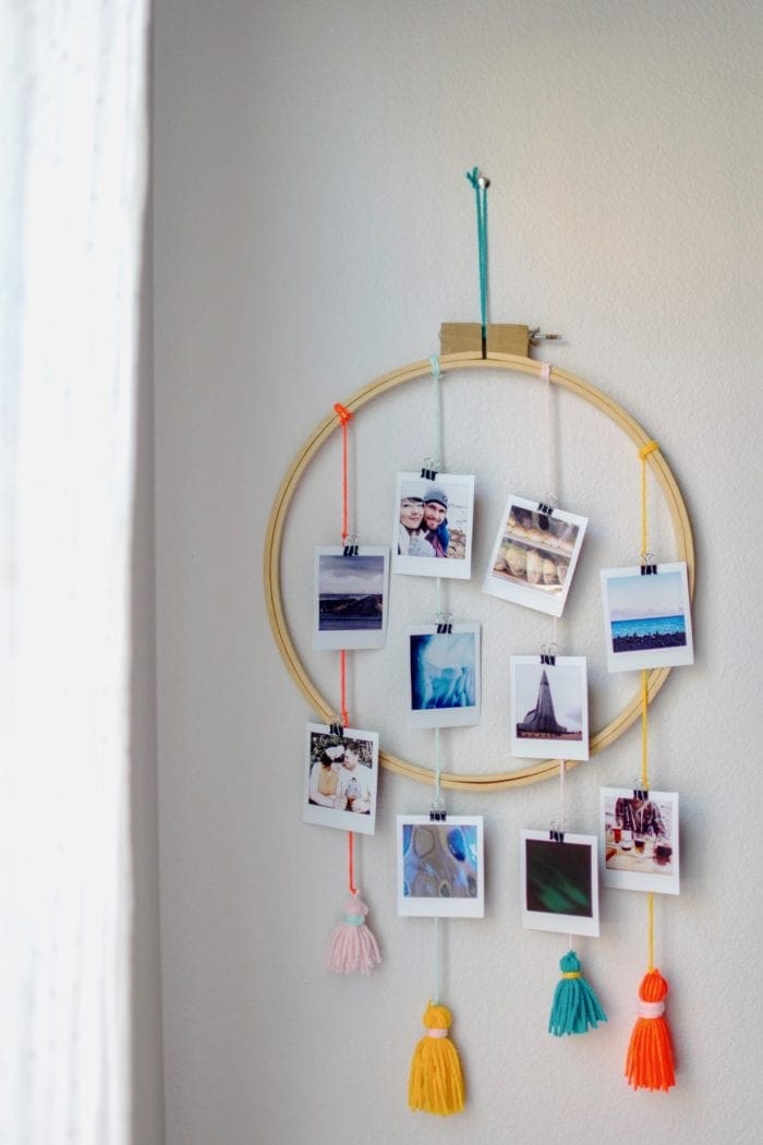 DIY tasseled instax photo Wall Hanger from Dear Handmade Life