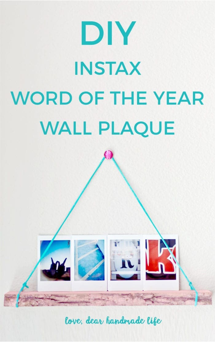 DIY Instax word of the year wall plaque from Dear Handmade Life