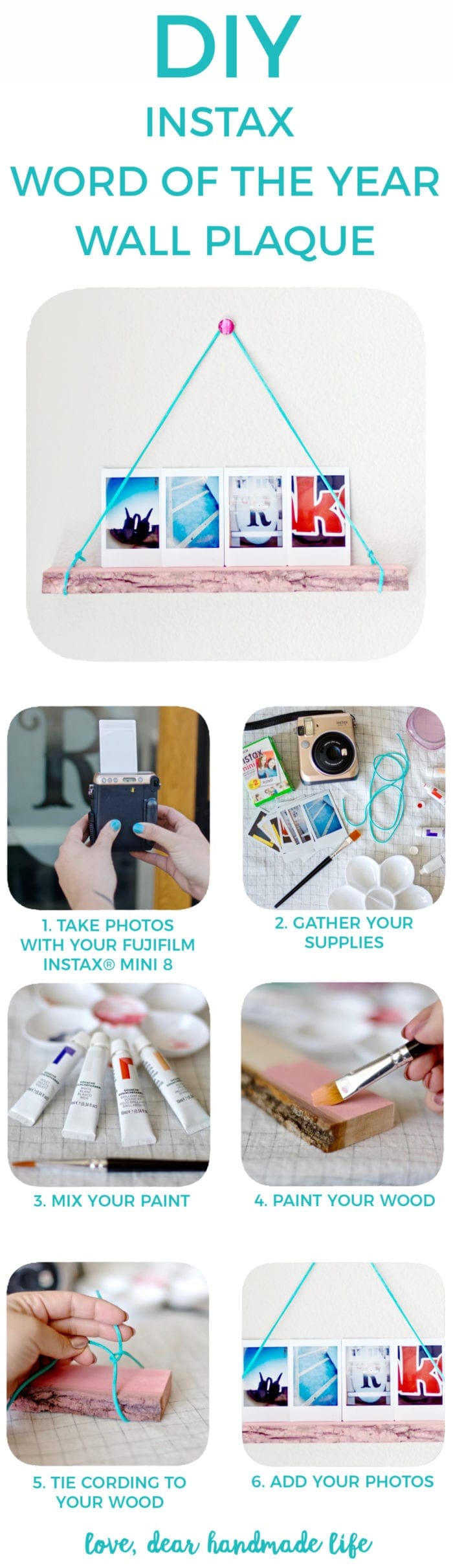 DIY Instax word of the year wall plaque from Dear Handmade Life