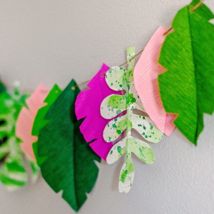 DIY Tropical Watercolor and Crepe Paper Garland