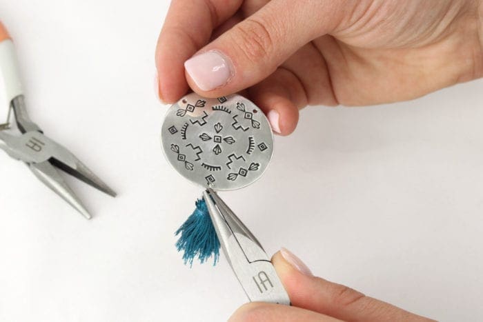 DIY Metal Stamped Mandala Tassel Necklace from Dear Handmade Life