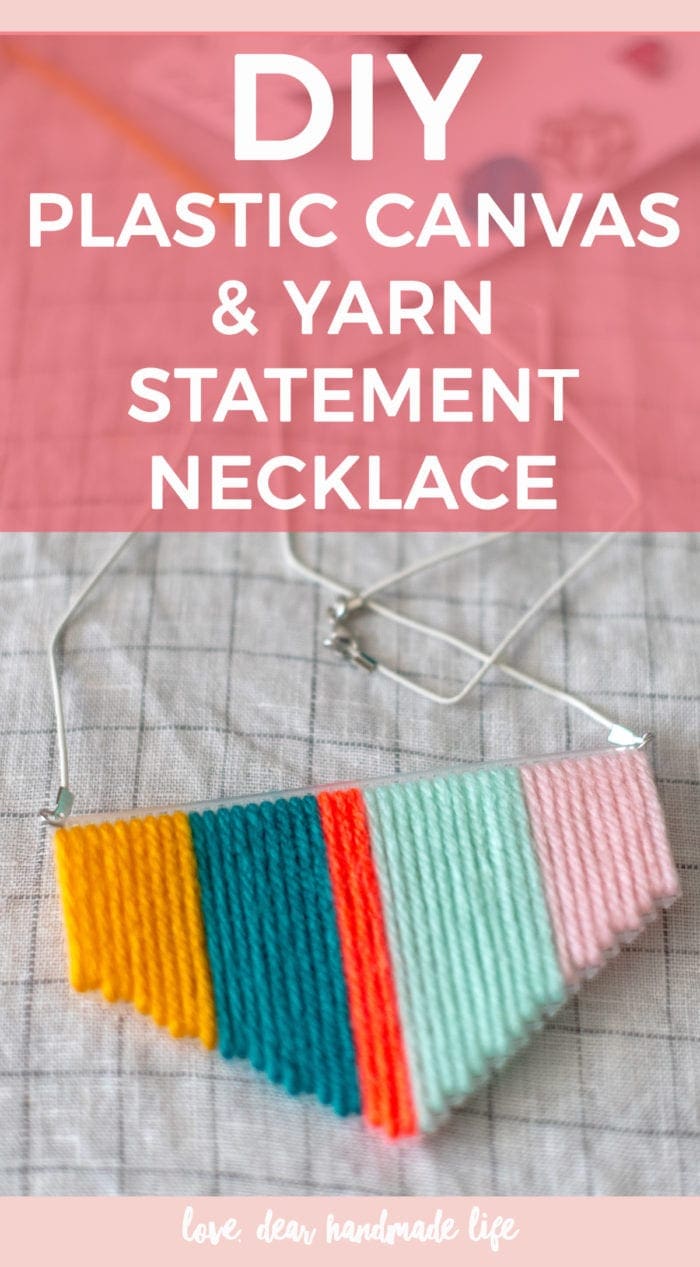 DIY plastic canvas yarn statement necklace Dear Handmade Life
