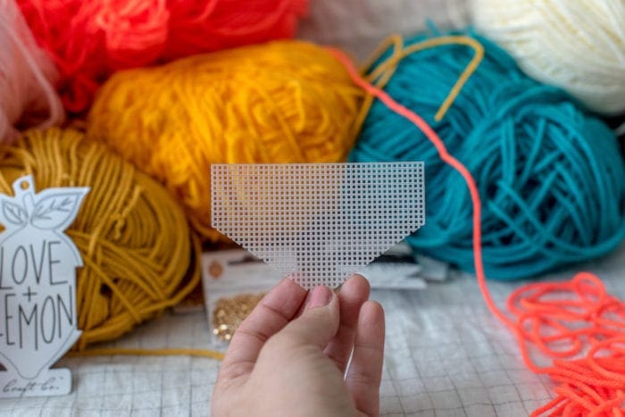 DIY plastic canvas yarn statement necklace Dear Handmade Life