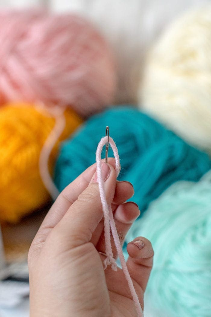 DIY plastic canvas yarn statement necklace Dear Handmade Life