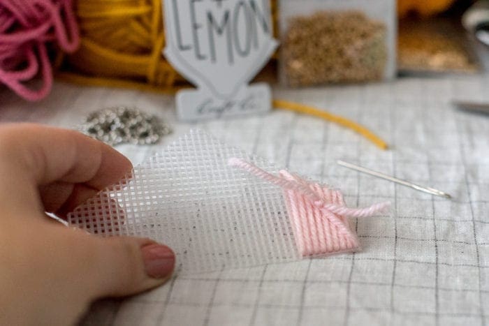 DIY plastic canvas yarn statement necklace Dear Handmade Life