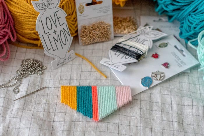 DIY plastic canvas yarn statement necklace Dear Handmade Life