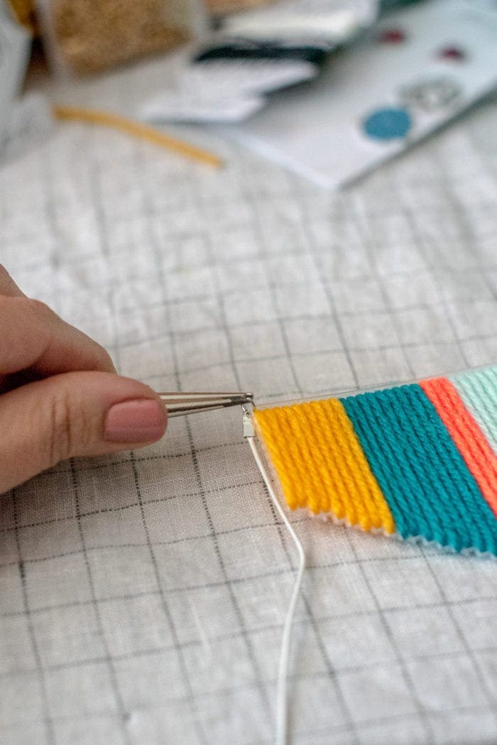 DIY plastic canvas yarn statement necklace Dear Handmade Life