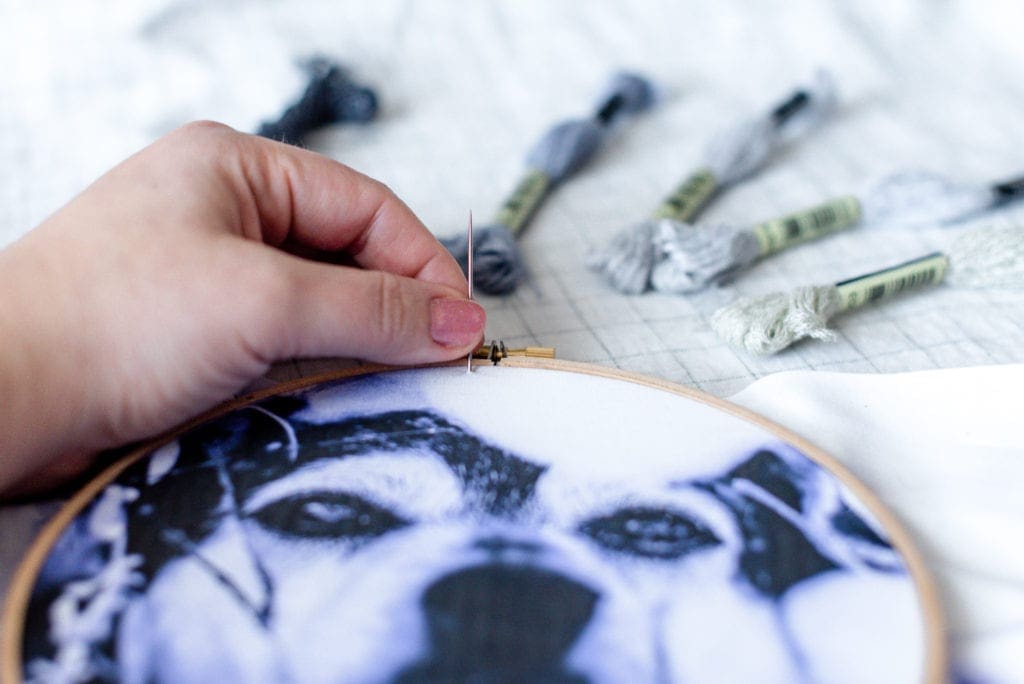 DIY stitched photo wall art Dear Handmade Life