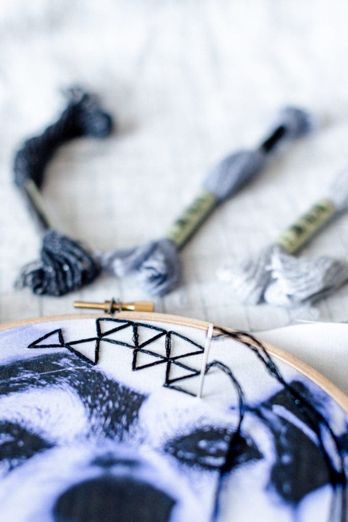 DIY stitched photo wall art Dear Handmade Life