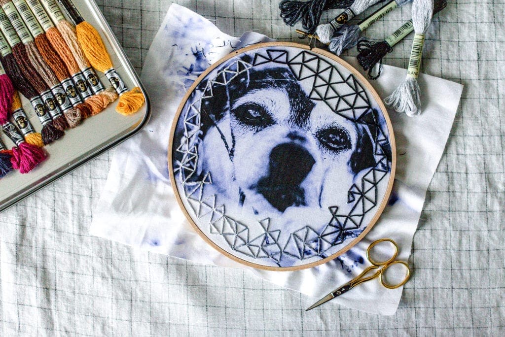 DIY stitched photo wall art Dear Handmade Life