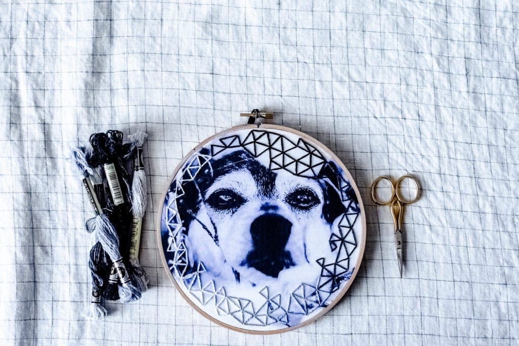 DIY stitched photo wall art Dear Handmade Life