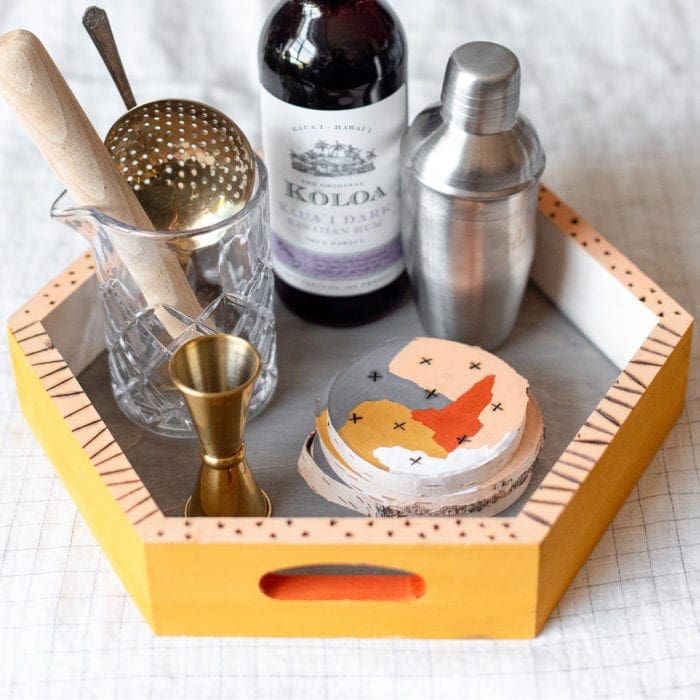DIY Bar Tray & Coaster Set