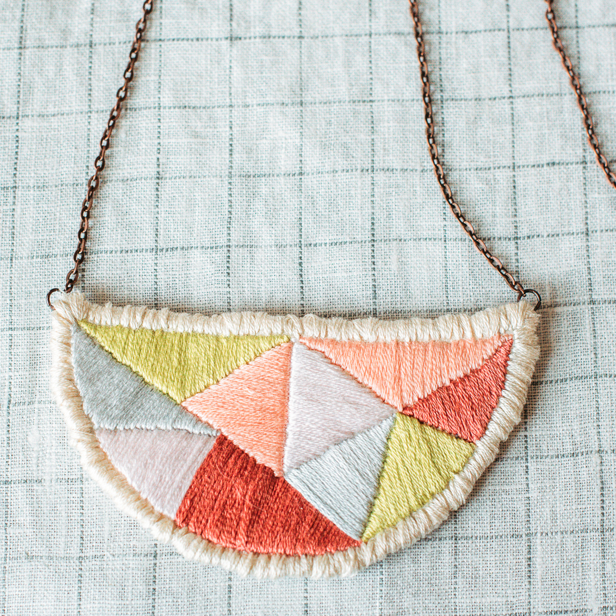 DIY embroidered necklace Dear Handmade Life