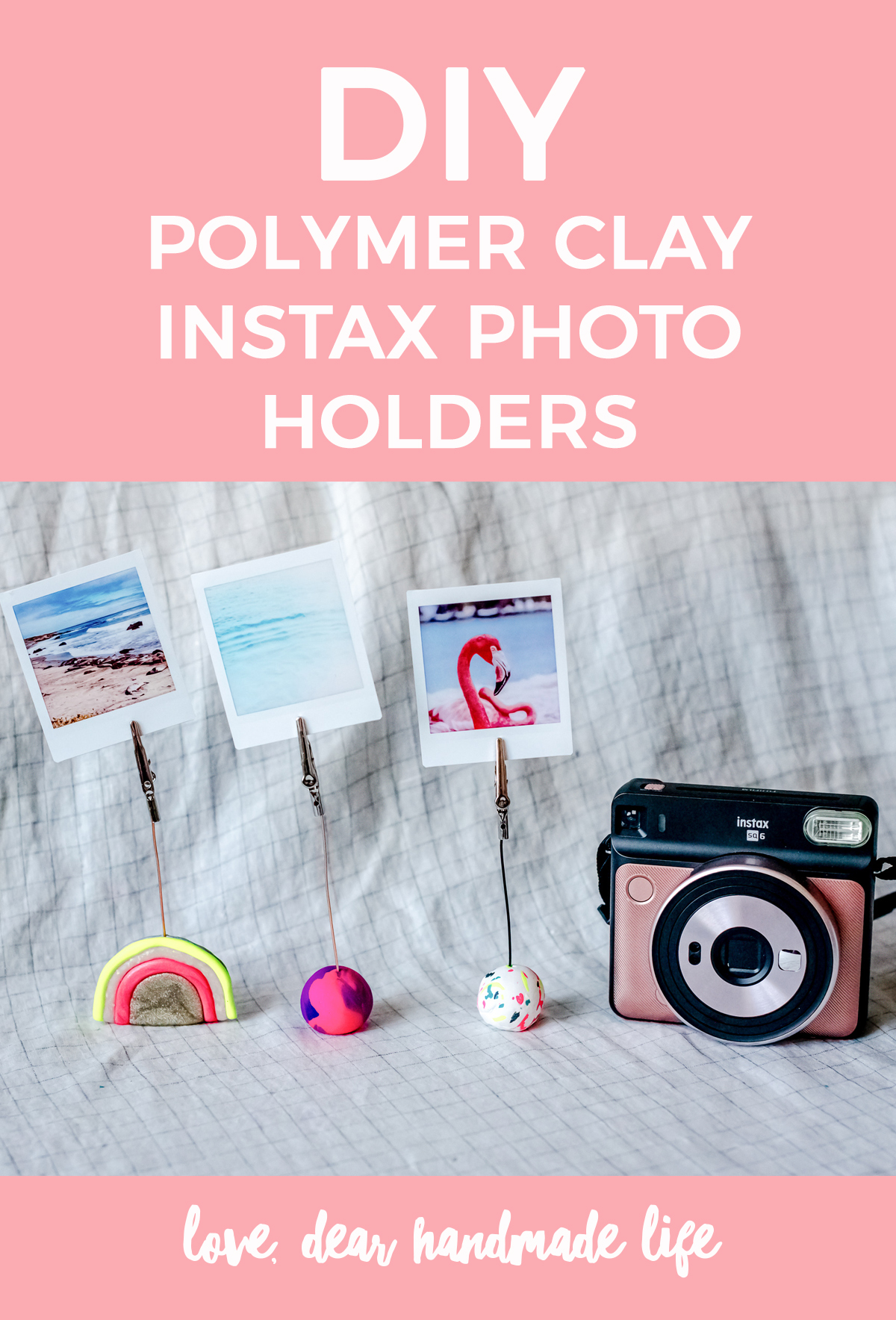 DIY polymer clay Instax photo holders
