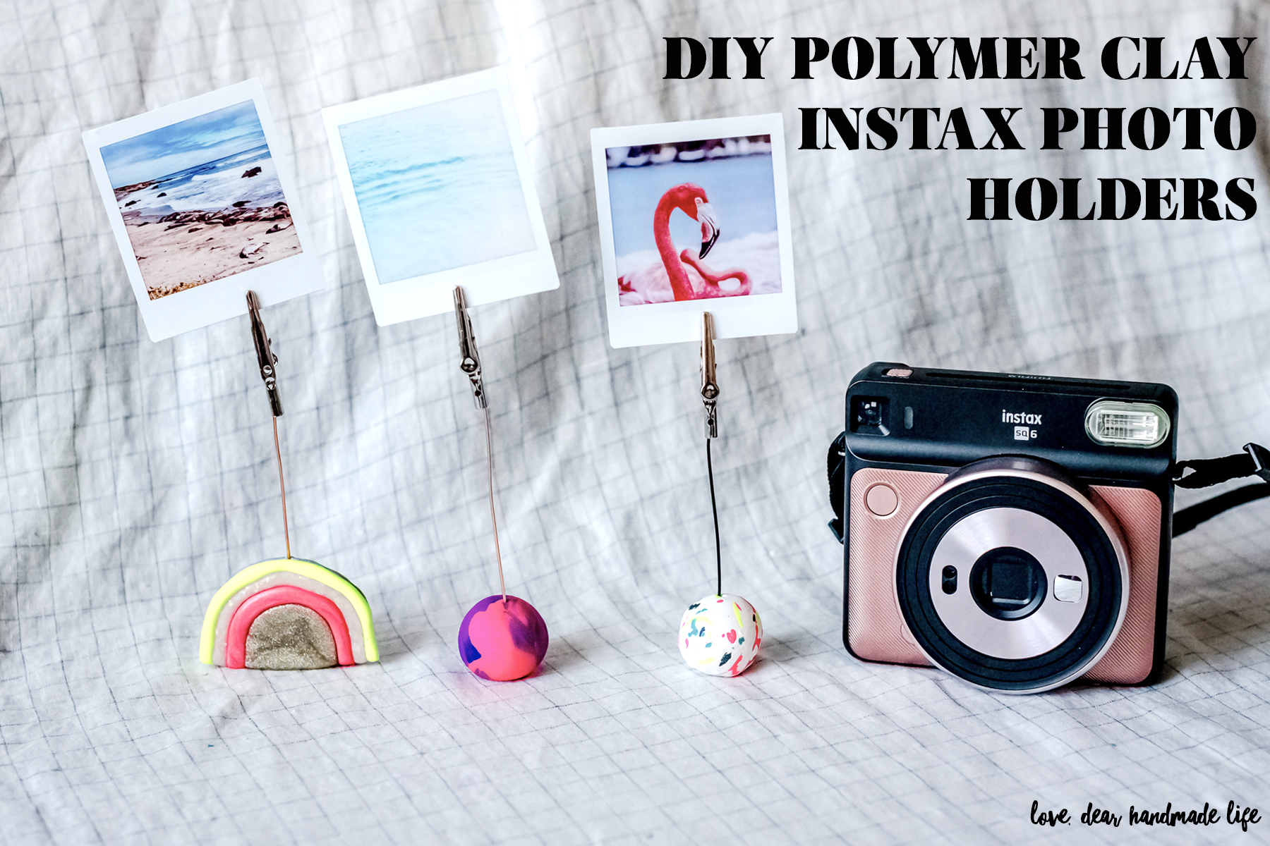 DIY polymer clay Instax photo holders