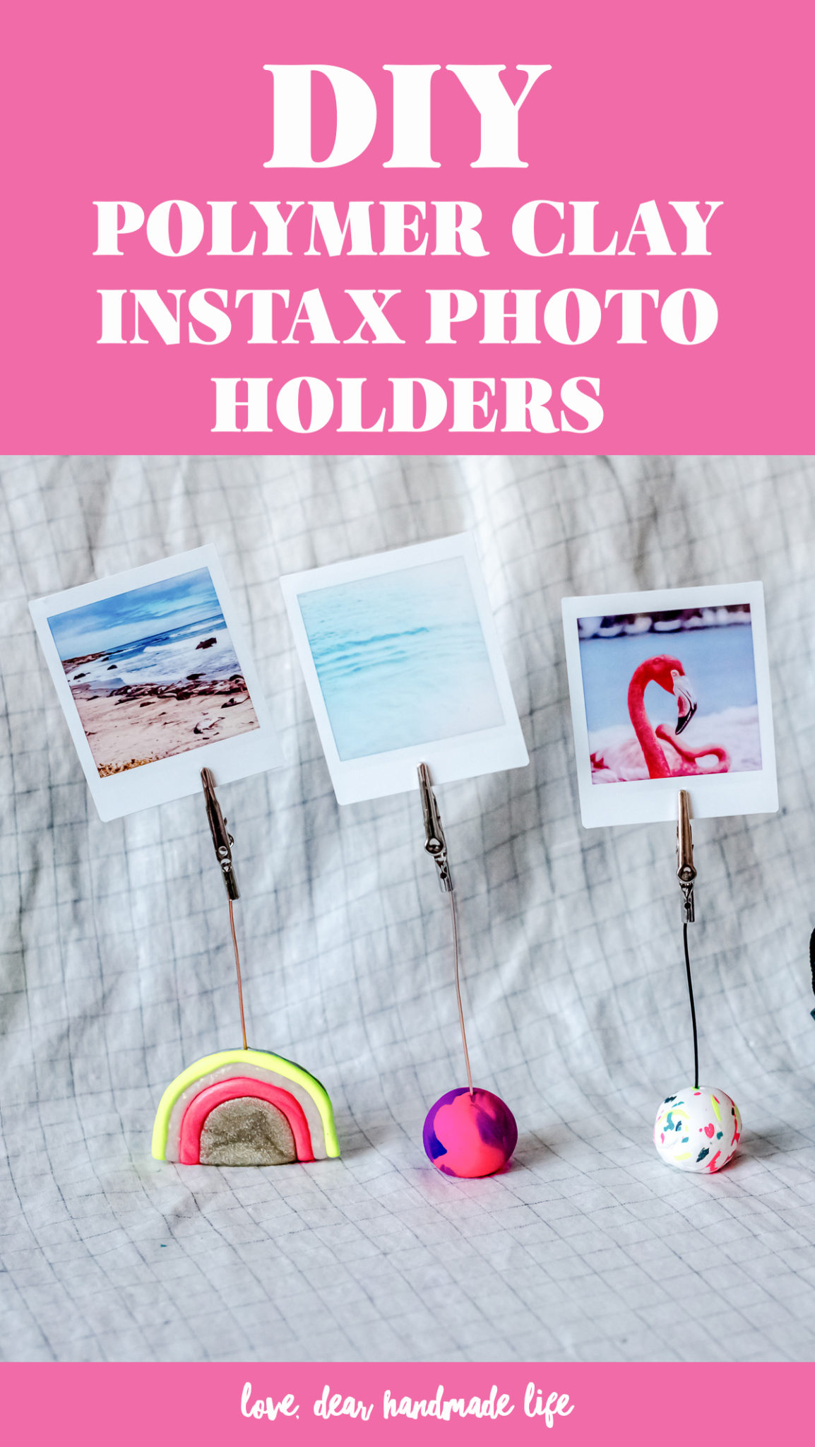 DIY polymer clay Instax photo holders