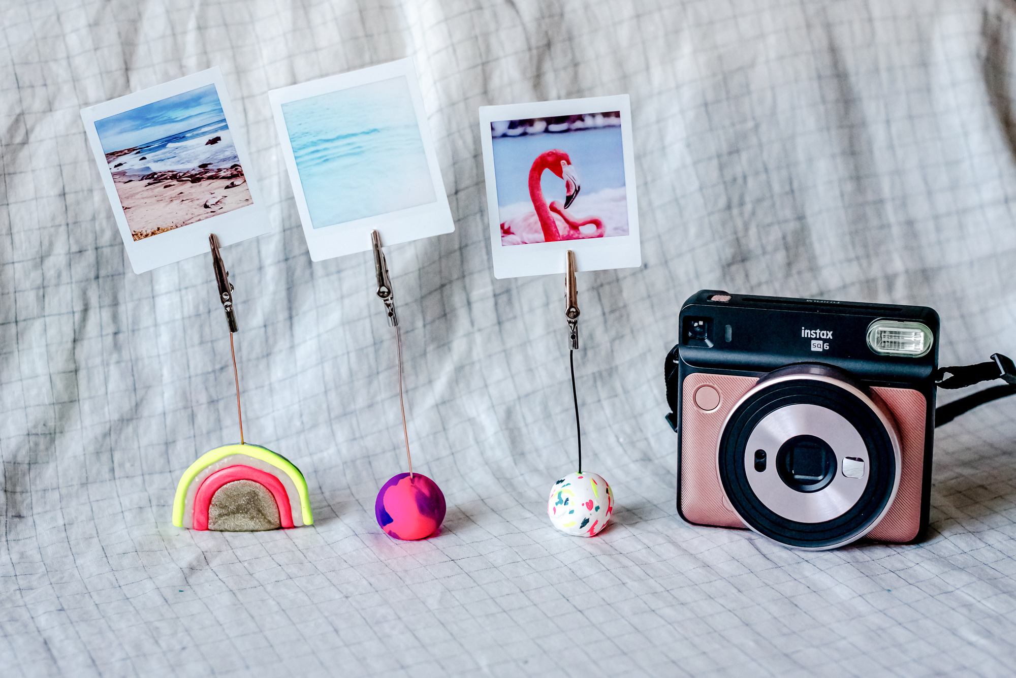 DIY polymer clay Instax photo holders