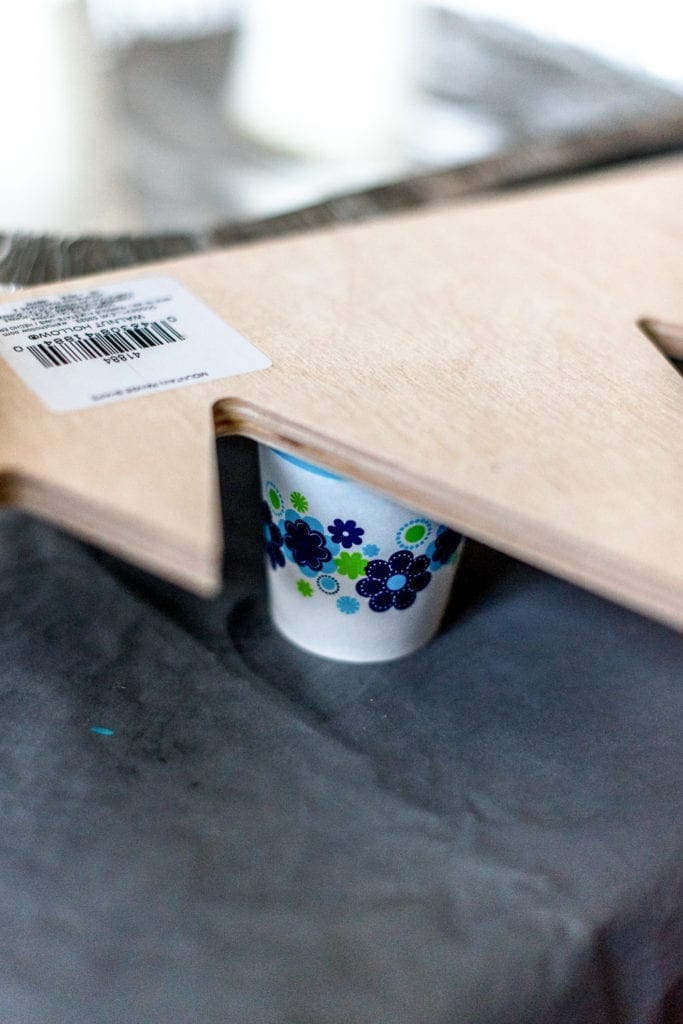 DIY paint pouring on wood shapes from Dear handmade Life