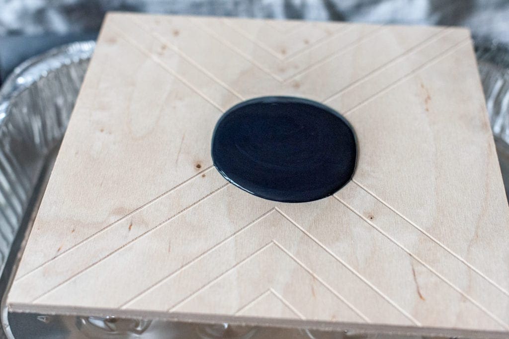 DIY paint pouring on wood shapes from Dear handmade Life