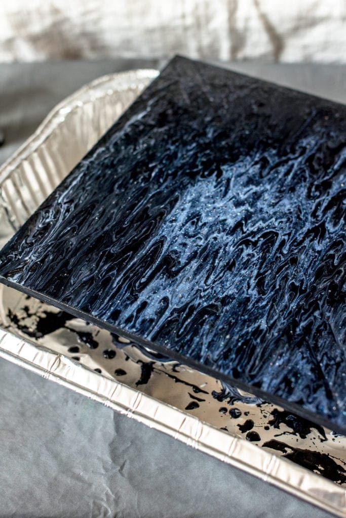 DIY paint pouring on wood shapes from Dear handmade Life