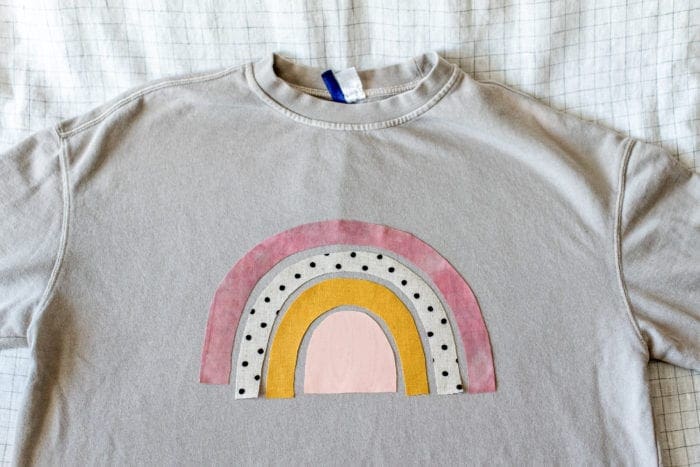 How to make an upcycled applique rainbow sweatshirt from Dear Handmade Life