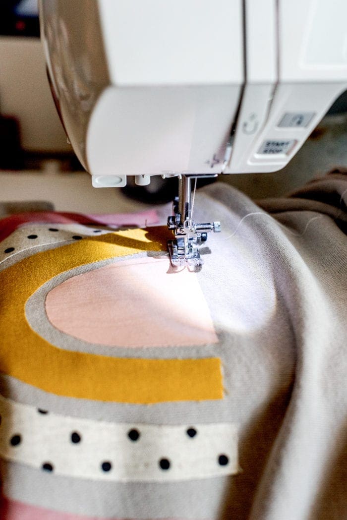 How to make an upcycled applique rainbow sweatshirt from Dear Handmade Life