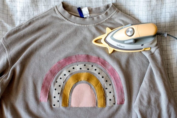 How to make an upcycled applique rainbow sweatshirt from Dear Handmade Life