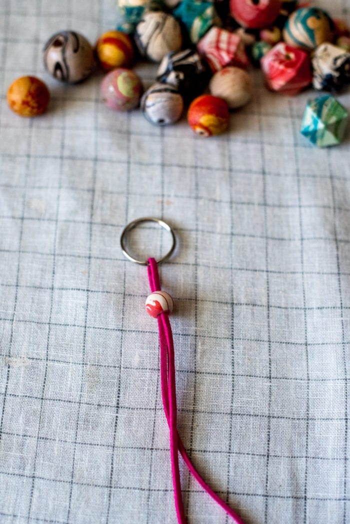 DIY marbled wood bead keychain Dear Handmade Life