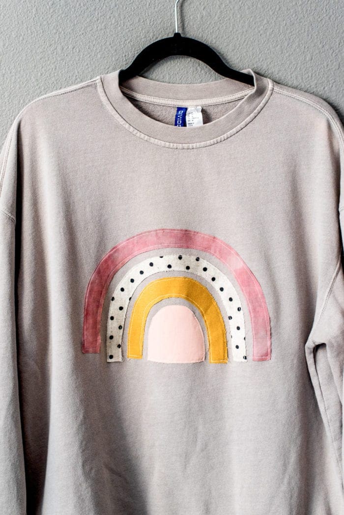 How to make an upcycled applique rainbow sweatshirt from Dear Handmade Life
