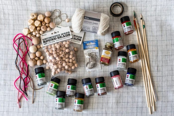 DIY marbled wood bead keychain Dear Handmade Life