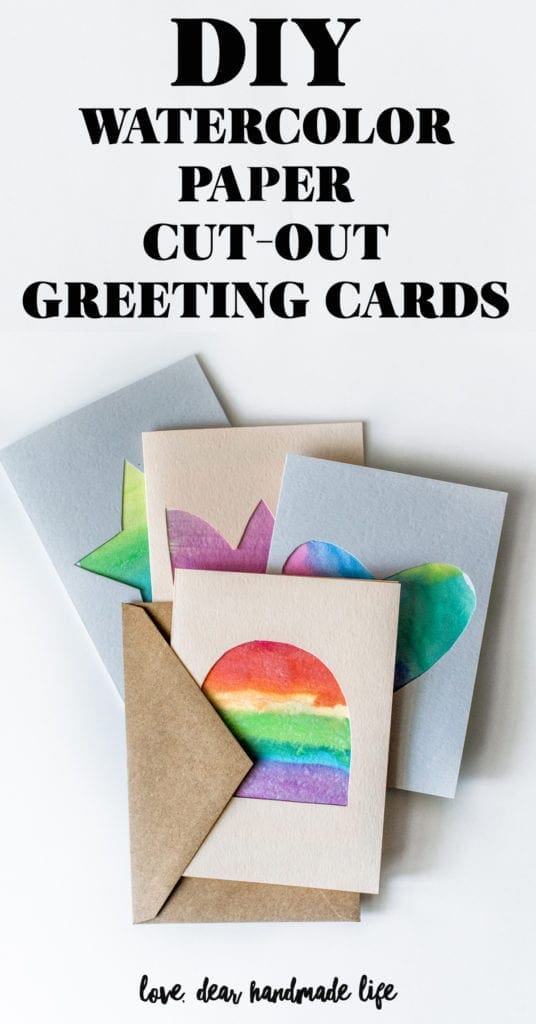 DIY Watercolor Paper Cut-Out Greeting Cards Dear Handmade Life